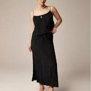 J Crew Crinkled Gathered Waist Pullon Stretch Elegant Black Women S lined Skirt